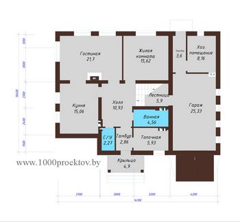 Проект дома из блоков 1649