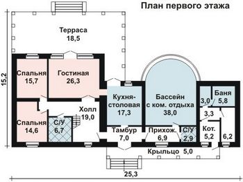 Проект дома из блоков 10-2129
