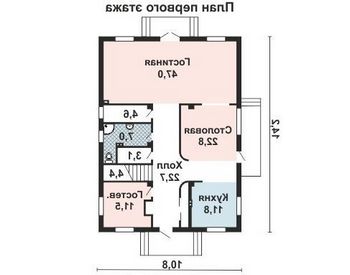Проект дома из блоков 10-2208-2