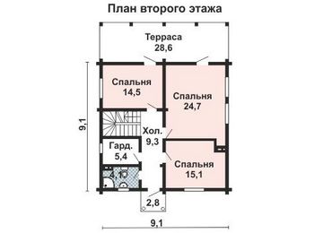 Проект деревянного дома 10-2072-2