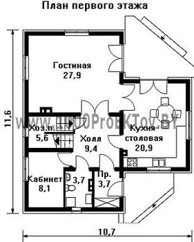 Проект дома из блоков 1440
