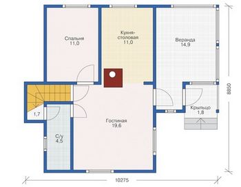 Проект деревянного дома 1013