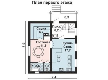 Проект деревянного дома 10-2252
