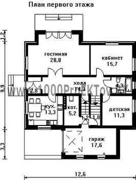 Проект дома из блоков 1355