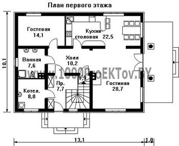 Проект дома из блоков 1435