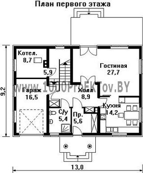 Проект дома из блоков 1478