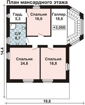 Проект дома из блоков 10-2131