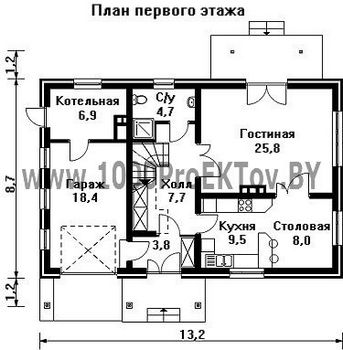Проект дома из блоков 1381
