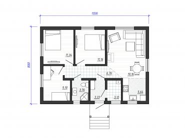 Проект каркасного дома 2-60-3