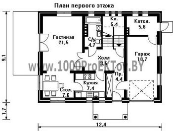 Проект дома из блоков 1189