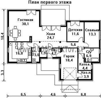 Проект дома из блоков 1246