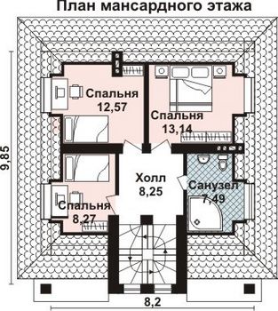 Проект дома из блоков 10-2223