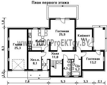 Проект дома из блоков 1259