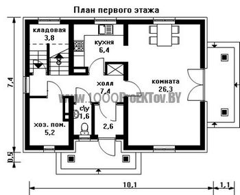 Проект дома из блоков 1527