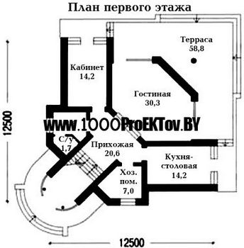 Проект дома из блоков 1503