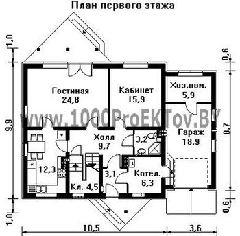Проект дома из блоков 1395