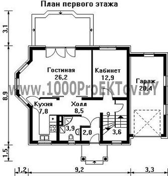 Проект дома из блоков 1387