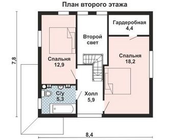 Проект дома из блоков 10-2227