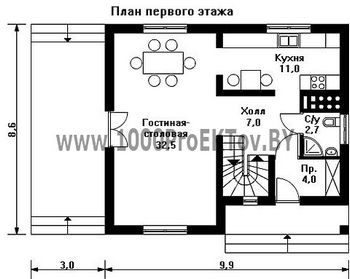 Проект дома из блоков 1195