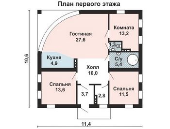 Проект дома из блоков 10-2236