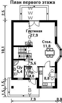 Проект дома из блоков 1269