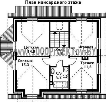 Проект дома из блоков 1263