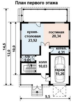 Проект дома из блоков 10-2026