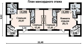Проект дома из блоков 10-2105