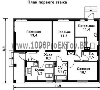 Проект дома из блоков 1231
