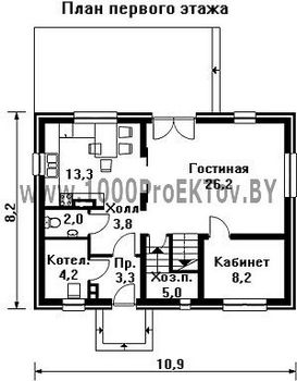 Проект дома из блоков 1414