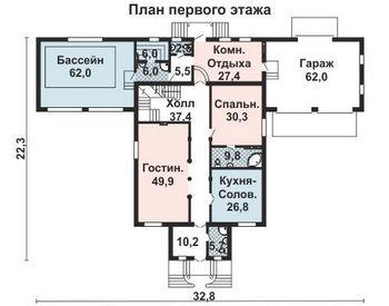 Проект дома из блоков 10-2250