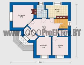 Проект дома из блоков 1085