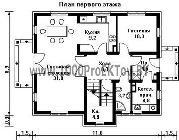 Проект дома из блоков 1467