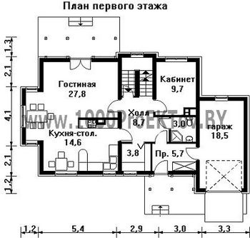 Проект дома из блоков 1183