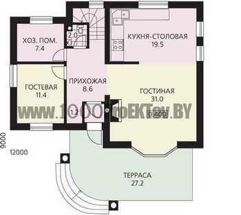 Проект дома из блоков 1114