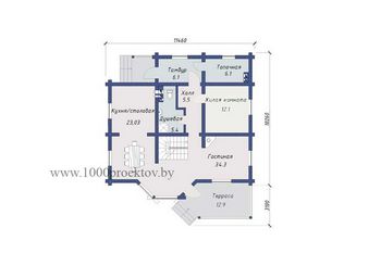 Проект деревянного дома 1550