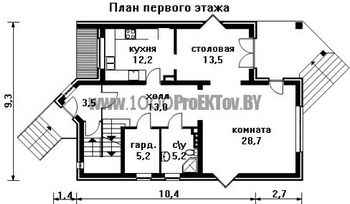 Проект дома из блоков 1523