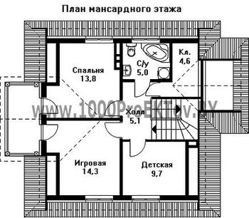 Проект дома из блоков 1135