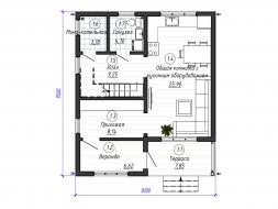 Проект каркасного дома 2-11