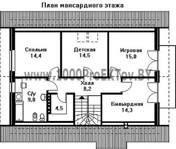 Проект дома из блоков 1254