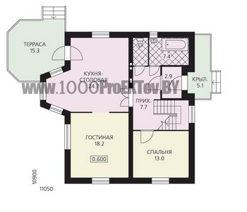 Проект дома из блоков 1106