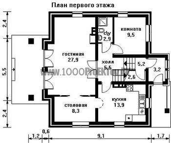 Проект дома из блоков 1531