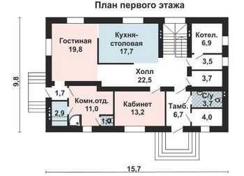 Проект дома из блоков 10-2178