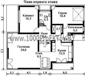 Проект дома из блоков 1251