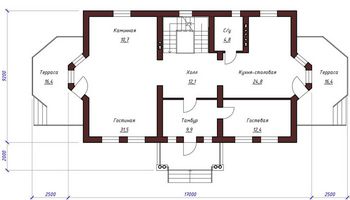 Проект дома из блоков 1305
