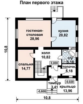Проект дома из блоков 10-2060
