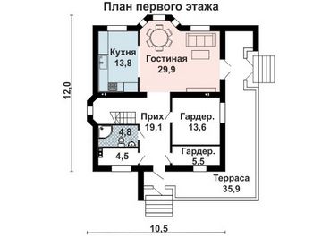 Проект дома из блоков 10-2257