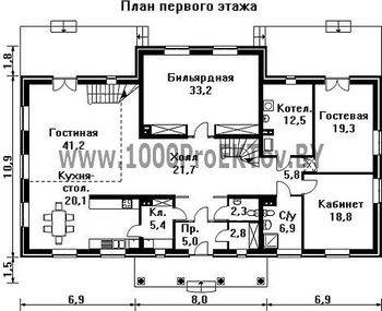 Проект дома из блоков 1237