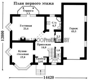 Проект дома из блоков 1502