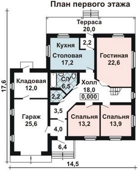 Проект дома из блоков 10-2130